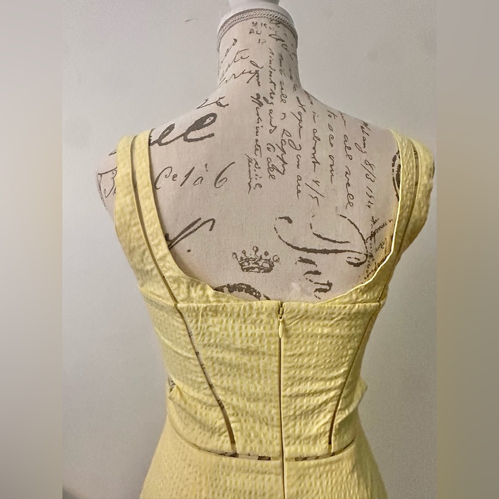 Jonathan Simkhai Seersucker yellow cutout dress - Picture 5 of 9